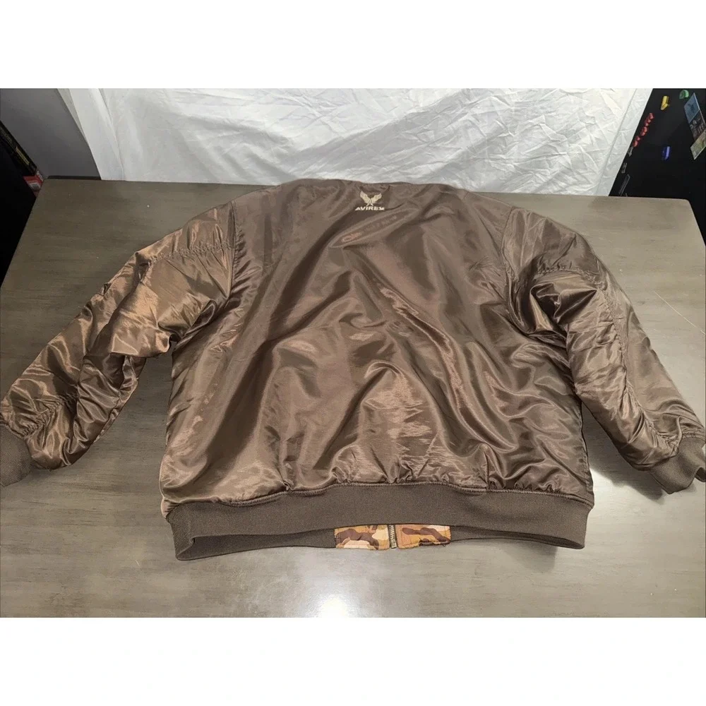 AVIREX Mens Reversible Camo Brown Camouflage‎ Army Outdoor Jacket Eagle XXXL 3XL
